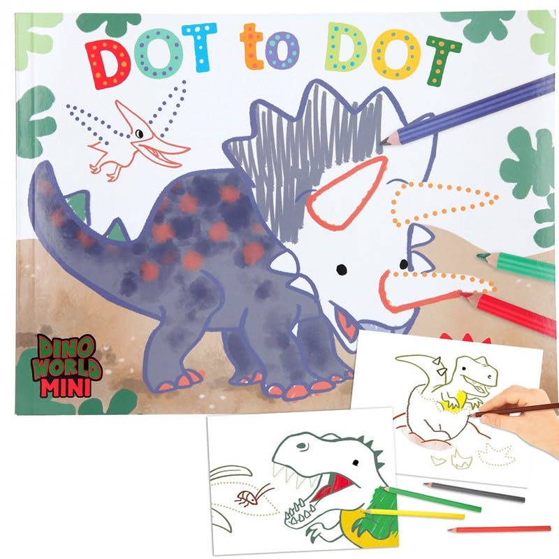  Dino World dot to dot coloring book MINI DINO