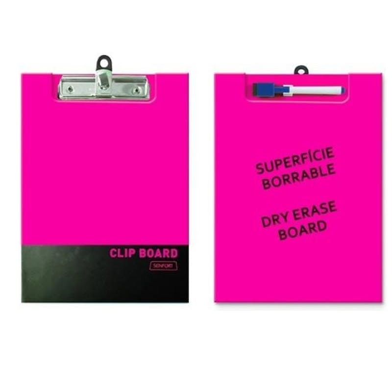 Clip folder pink color Senfort Tot Útil Papereria